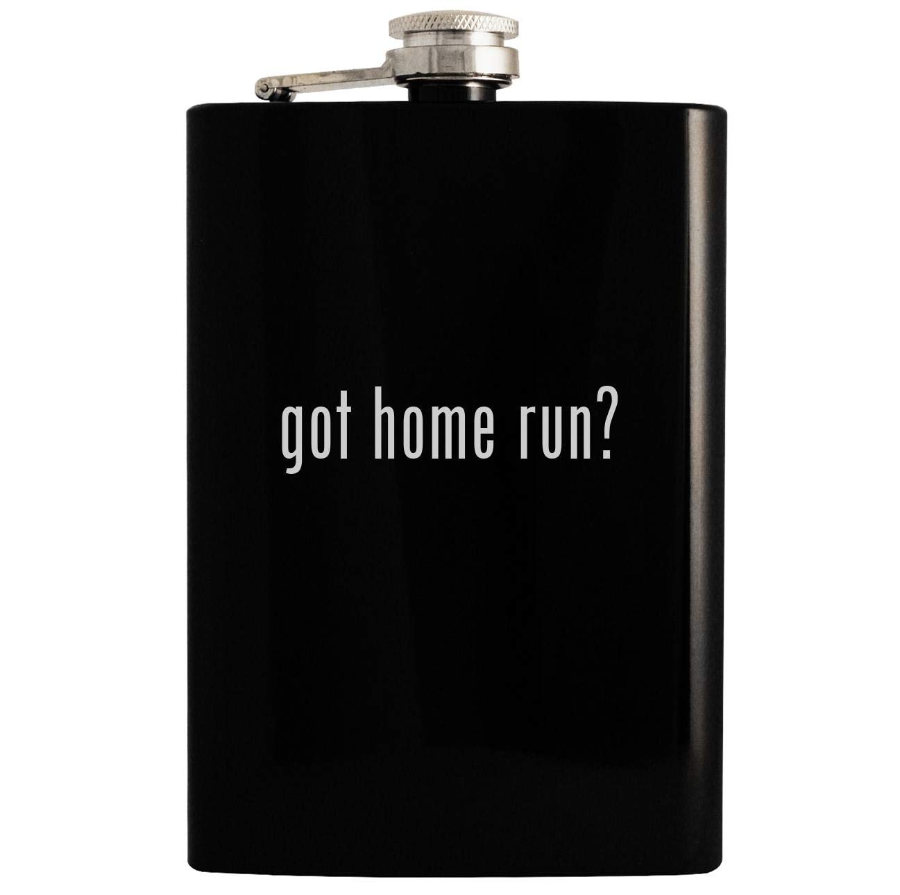 got home run? - Black 8oz Hip Drinking Alcohol Flask