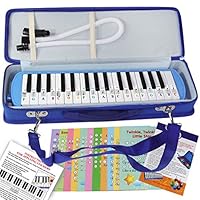 Melodica with 23 Songs for Beginners- Pianica Melodicas Air Piano 32 Key Portable - Carrying Bag