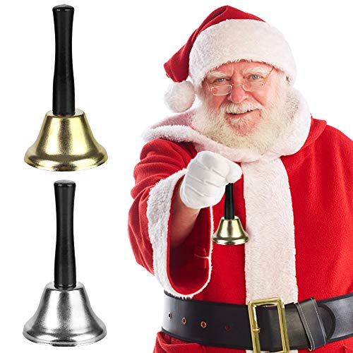 DomeStar Hand Bells, 2PCS Call Bell Handheld Bell Service Bell Wedding Bell Dinner Bell for Elderly Patients Sick Person