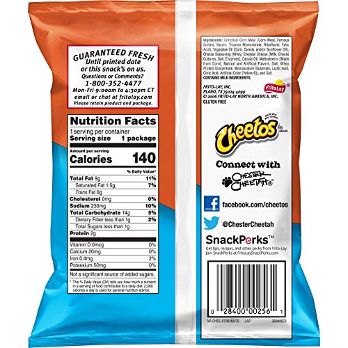 Cheetos Puffs Cheese Flavored Snacks, 0.875 Ounce, Pack of 40, Set of 2