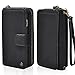 iPhone 7 Plus Mulit Functional Wallet Case, CORNMI Vintage Leather Strong Magnetic Flip Wallet Case with 10 Credit Card Holder & Wrist Strap & Mirror for iPhone 7 Plus - Black
