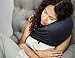 40 Winks Travel Pillow - Neck Pillow for Airplanes, Trains, Cars, Buses, Office or Home Napping. Adjustable Cotton Jersey Straps for full Head & Neck Support. (Charcoal Grey)