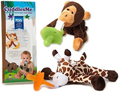 Maven Gifts: CuddlesMe Pacifier with Detachable Plush Giraffe, FDA Listed Medical Device, and CuddlesMe Pacifier with Detachable Plush Monkey, FDA Listed Medical Device
