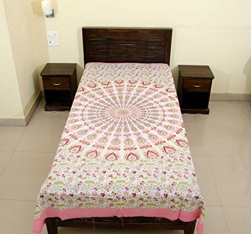 Kismat Collection Pure Cotton Printed Jaipuri & Sanganeri Single Bedsheet