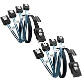 OIKWAN Mini SAS to 4 SATA Cable, 36 Pin SFF 8087 Host/Controller to 7 Pin SATA Target/Backplane, Compatible with PERC H310, RAID Controller 3Feet(2 Pack)