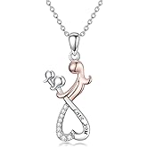 SIMONLY To My Daughter Necklace 925 Sterling Silver Love You Infinity Heart Pendant Mother and Daughter Necklaces Mothers Day Christmas Gift for Women Mom Daughter,with Stainless Steel Chain 18+2 Inch