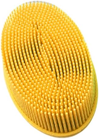 JHion Silicone Body Bath Massage Brush,Baby Shower Brush Cleaning Shampoo for Sensitive and All Kind Skins Yellow