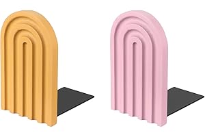 PATIKIL 2Pcs Arch Bookends, Non-Skid Wood Book Ends for Shelves Book Stopper for Holding Books Movie CD Home Office Library D