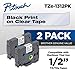 Brother Genuine P-touch TZE-1312PK Tape, 1/2" (0.47") Standard Laminated P-touch Tape, Black on Clear, Perfect for Indoor or Outdoor Use, Water Resistant, 26.2 Feet (8M), Two-Pack primary