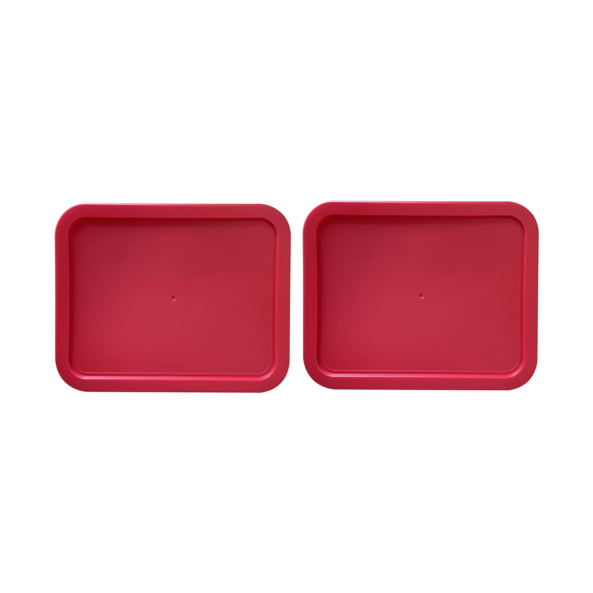 Photo 1 of Replacement Lids for Pyrex 11-Cup Glass Food Storage Container Bowls, (9.75 x 8-Inch) Plastic Rectangle Lids Covers fits Pyrex 7212-PC, Airtight & Leakproof (2-Pack, Red)