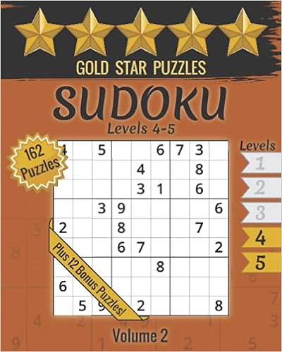 gold star puzzles sudoku levels 4 5 volume 2 162 logic puzzles very hard fiendish orange series large print sudoku puzzle book 12 bonus sudoku variation puzzles gold star puzzles 9798624191839 amazon com books