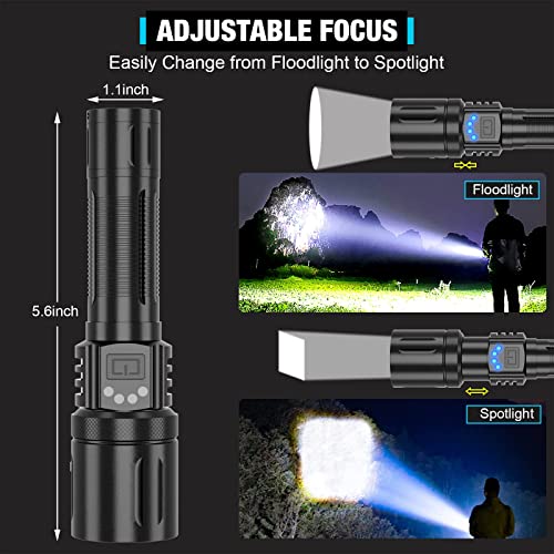 DanByte Rechargeable Tactical LED Flashlights, Super Bright 10000