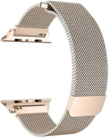 OROBAY Compatible with iWatch Band 42mm 44mm, Stainless Steel Milanese Loop with Magnetic Band Compatible with Apple Watch Series 4 Series 3 Series 2 Series 1, Retro Gold