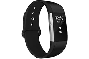 NAHAI Bands Compatible with Fitbit Charge 2, Soft Silicone Replacement Bands Adjustable Sport Wristbands Strap Accessories for Fitbit Charge 2, Women Men, Large Small