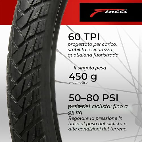 Fincci Coppia Copertoni 700x35c (37-622) – Pneumatici Pieghevoli Gravel a 60 TPI – Protezione Antiforatura 1mm – Ideali per Bici da Strada, Ibrida e Cicloturismo – Performance Leggera e Resistente
