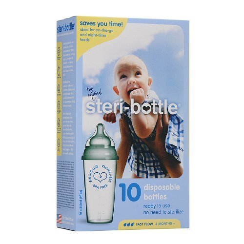 Buy steribottle Single Use Baby Bottles, Fast Flow, 9 oz. 10 ea Single