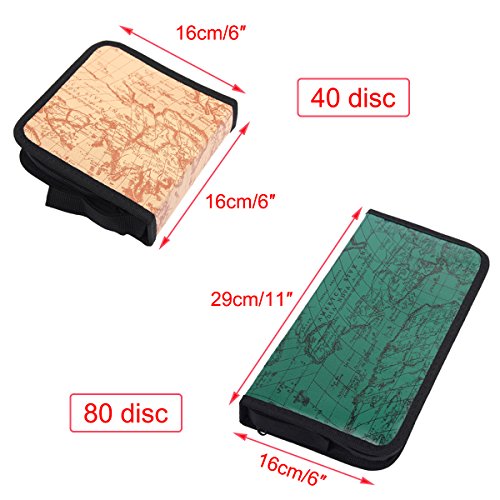 Mochiglory EVA World Map Pattern CD/DVD Bag 40/80 Discs Storage Carry Case Holder Wallet Carry Organizer - Thumbnail 4