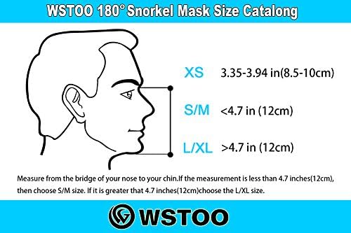 WSTOO Panoramic 180° Wide View Snorkel Mask-GoPro Compatible Foldable Full Face Snorkel Mask,See More With Larger Viewing Area Than Traditional Masks.You Can Breathe Freely With Your Mouth or Nose…