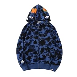 EXXE&OYYO Men's Shark Hoodie,Cotton Material Shark