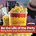 Leakproof Super Durable 32oz Popcorn Cups 25 Pk. Greaseproof Disposable Pop Corn Tubs With Cool Design Are the Ultimate Movie Theater Accessory. Large Containers Great for Any Party or Event.