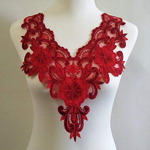 1 Pcs Embroidery Organza Fringe Lace Collar Decoration Fabric DIY Tulle Neckline Sewing Applique Supplies