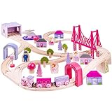 Bigjigs Rail Wooden Fairy Town Train Set - 75 Play Pieces