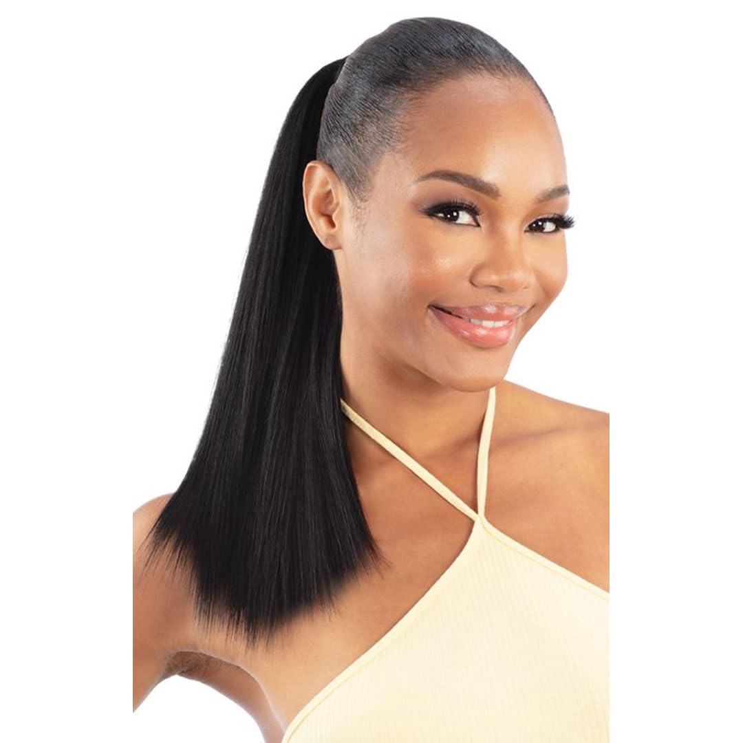Photo 1 of -N-Go Weave Organique Pony Pro Ponytail Sleek Straight 18 with Secret Pocket made by Pre-sewn Weave (Color: 1)