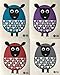 Swedish Dishcloths, Set of 4 Different Colored MODERN SHEEP: 1 each TURQUOISE + PURPLE + RED + DARK GREY
