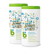 Babyganics All Purpose Surface Wipes, Fragrance Free, 150 Count (contains Two 75-count canisters)