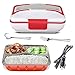 YOUDirect Car Use Electric Heating Lunch Box - Portable Bento Meal Heater Car Plug Food Warmer Stainless Steel Heating Food Container Leak-Resistant Reusable Electronic Food Boxes (Red)