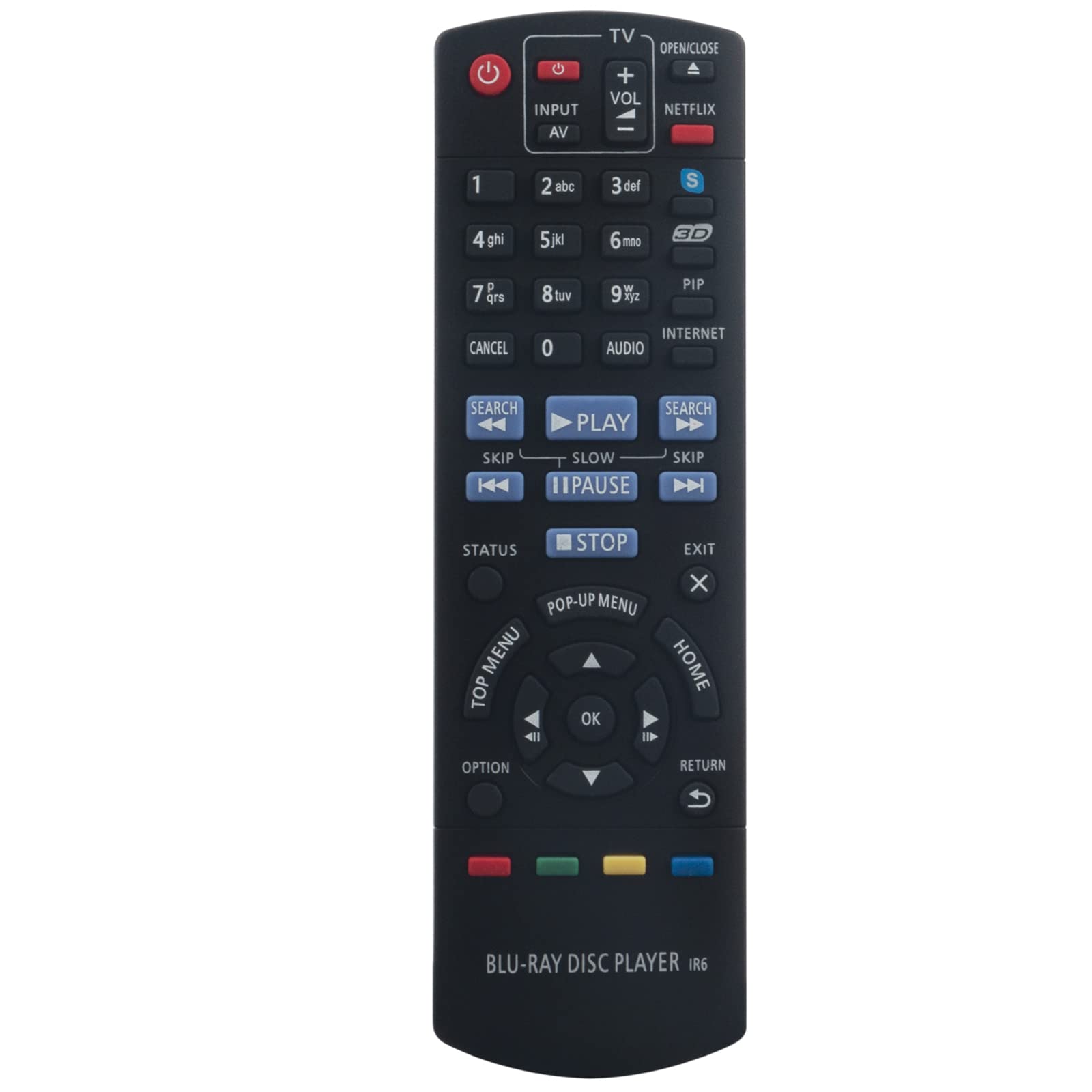 VINABTY N2QAYB000723 Replacement Remote Control Compatible with Panasonic Blu Ray Disc Player DMP-BDT120 DMP-BDT220 DMP-BDT120EB DMP-BDT220EB DMPBDT120 DMPBDT220 DMPBDT220EB DMPBDT220EB-K