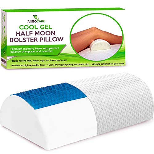 AnboCare Half Moon Bolster Pillow for Legs Semi Roll Under Knee