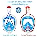 Dowellife Tubeless Full dry Full Face 180° Vision Diving Anti-Fog Snorkel Mask. No Chokes Water (blue, Small&Medium)