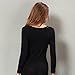 Liang Rou Women's Crewneck Stretch Top & Bottom Thin Underwear Set Black M Medium / 8-10 1 Set Black