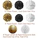 Paxcoo Black and Gold Tissue Paper Pom Poms Lanterns and Paper Straws for Birthday Wedding Party Decorations