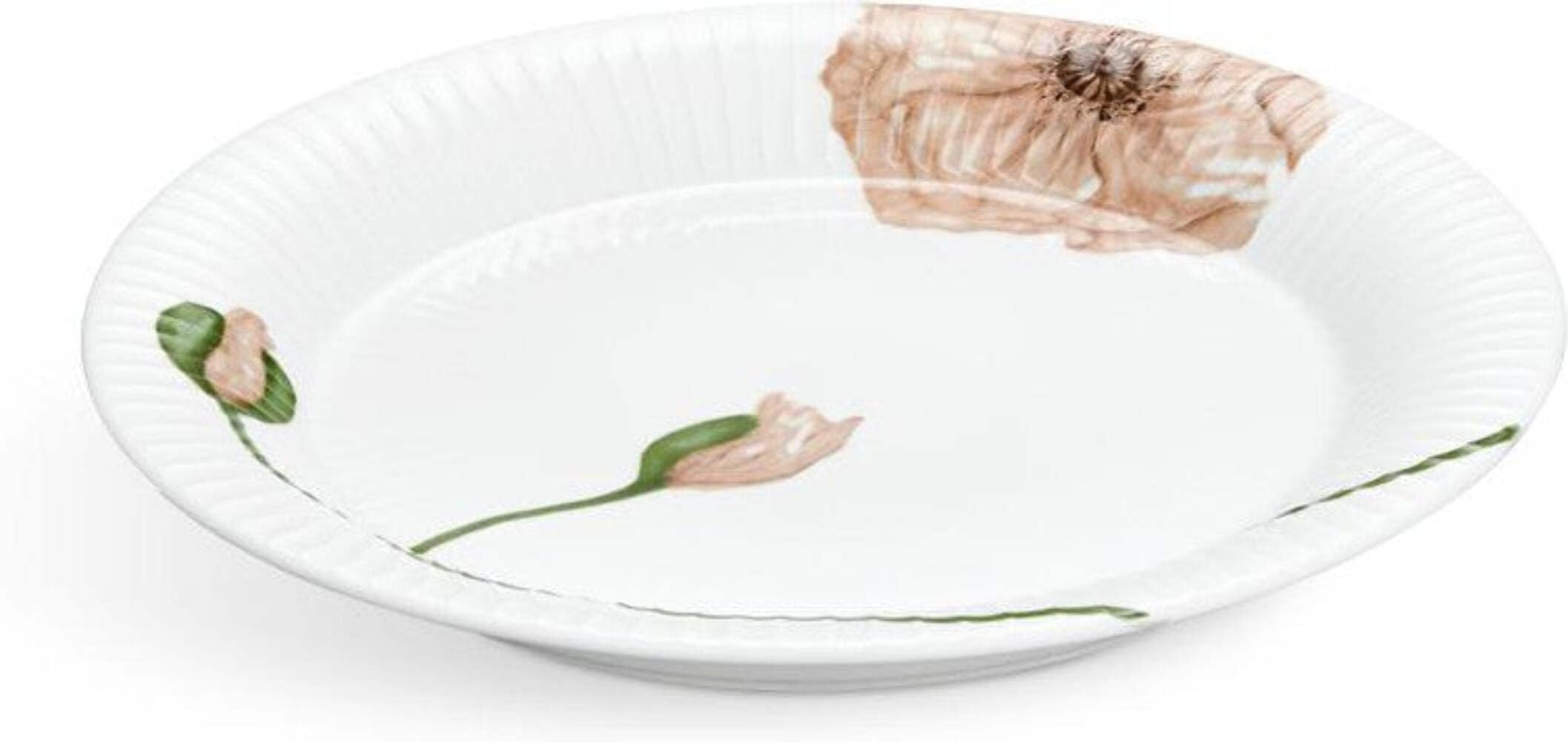 Kähler Hammershøi Poppy Plate Diameter 27 cm Handmade with Watercolour Painting White