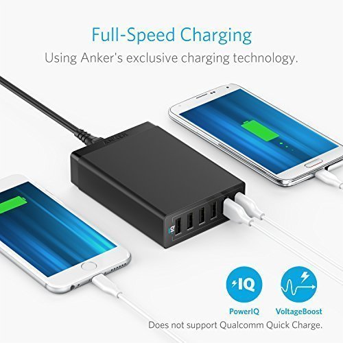 Anker 60W 6-Port USB Wall Charger, PowerPort 6 for iPhone X/ 8/ 7 / 6s / Plus, iPad Pro / Air 2 / mini/ iPod, Galaxy S7 / S6 / Edge / Plus, Note 5 / 4, LG, Nexus, HTC and More Electronics, Portable Audio & Video, MP3 & MP4 Player Accessories, Chargers & Power Adapters, Wall Chargers