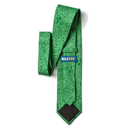 Men's Microfiber Green Computer Science Circuit Board Geek Necktie Neck Tie Neckwear Clothing, Shoes & Jewelry, Men, Accessories, Neckties