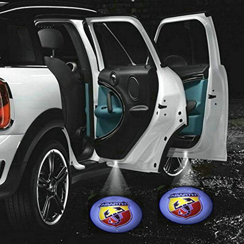 2 X 2014 Latest 6th Gen car door Shadow laser projector logo LED light for Abarth all series
