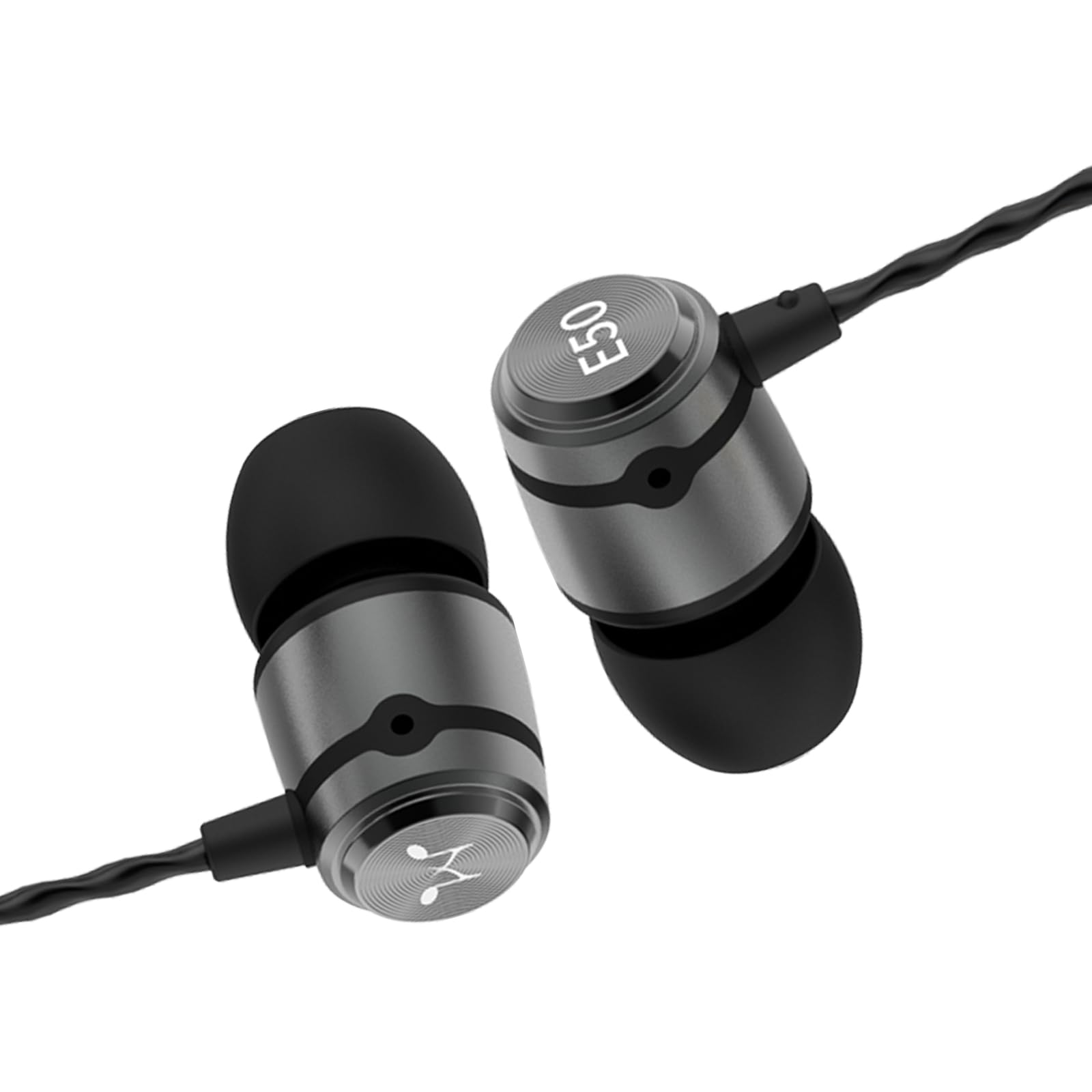 Soundmagic E50 In-Ear Headphones Earphones Wired Earbuds No Microphone Monitor HiFi, Noise Isolating, Pure Sound Comfortable Fit Gun Black