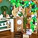 120 Pcs Jungle Party Balloons Garland Arch Kit with Artificial Tropical Palm Leaves Green Jungle Theme Balloons Confetti Balloons for Tropical Baby Shower Party Animal Wild One Birthday Party Supplies