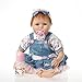 SanyDoll Reborn Baby Doll Soft Silicone Vinyl 22inch 55cm Lovely Lifelike Cute Baby Boy Girl Toy Cowboy Dress Doll