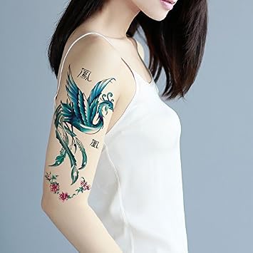 Tafly Bleues Phoenix De Bras Dart De Corps De Tatouage