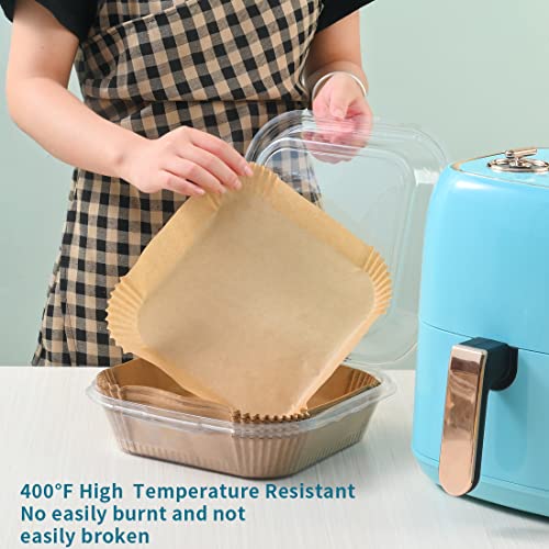 Air Fryer Disposable Paper Liner,100Pcs Square Air Fryer Liners,7.9in