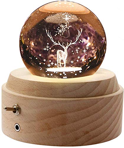 Mua Zeroone オルゴール スノードーム クリスタル ボール かわいい おしゃれ 間接照明 Ledライト Usb充電式 投影機能 インテリア 癒しグッズ クリスマス プレゼント 誕生日プレゼント 結婚記念 出産祝いなどの場合に最適 ヘラジカ Tren Amazon Nhật Chinh Hang 21