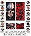 VANCROWN Headwear Head Wrap Sport Headband Sweatband 220 Patterns Magic Scarf 12PCS & 6PCS 12 in 1 (12PCS.Skeletons 2)