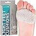 Breathable Forefoot Pads - Metatarsal Ball of Foot Cushions - Soft Gel Cushioning Sleeves for Callus Bunion Chafing Feet Pain Relief Women Men - 2 Pairs (White)