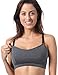 Gratlin Women's Lightly Padded Wireless Racerback Sports Maternity Nursing Bra Charcoal Heather M- (34DD, 36C, 36D)