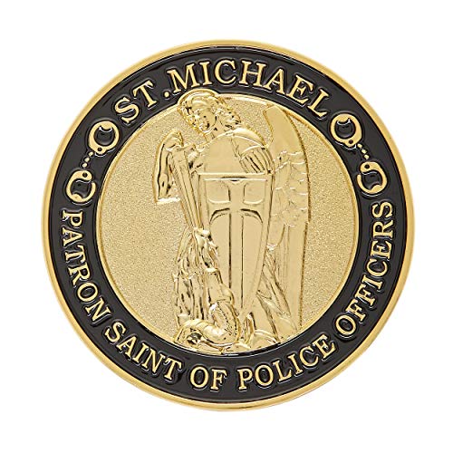 Hero's Valor St. Michael Patron Saint of Police Officers Challenge Coin Prayer 1-Pack (Single Coin)