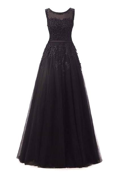 Romantic-Fashion Damen Ballkleid Abendkleid Brautkleid Lang Modell E010-E015 Blütenapplikationen Tüll DE